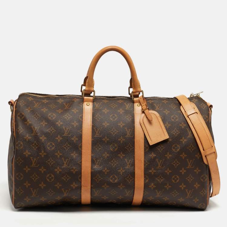 Pre Owned Louis Vuitton Keepall Bandouliere 50 Monogram Canvas Duffel Bag