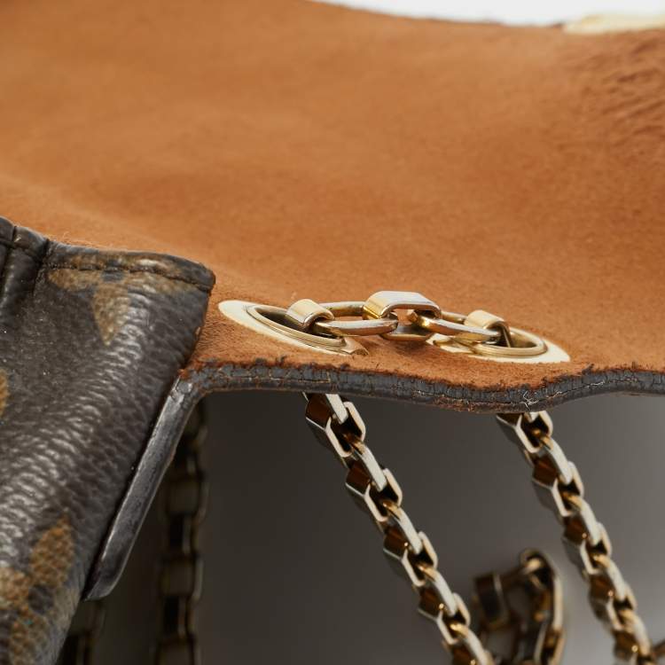 Pre Owned Louis Vuitton Pallas Havane Monogram Canvas and Leather Chain Bag