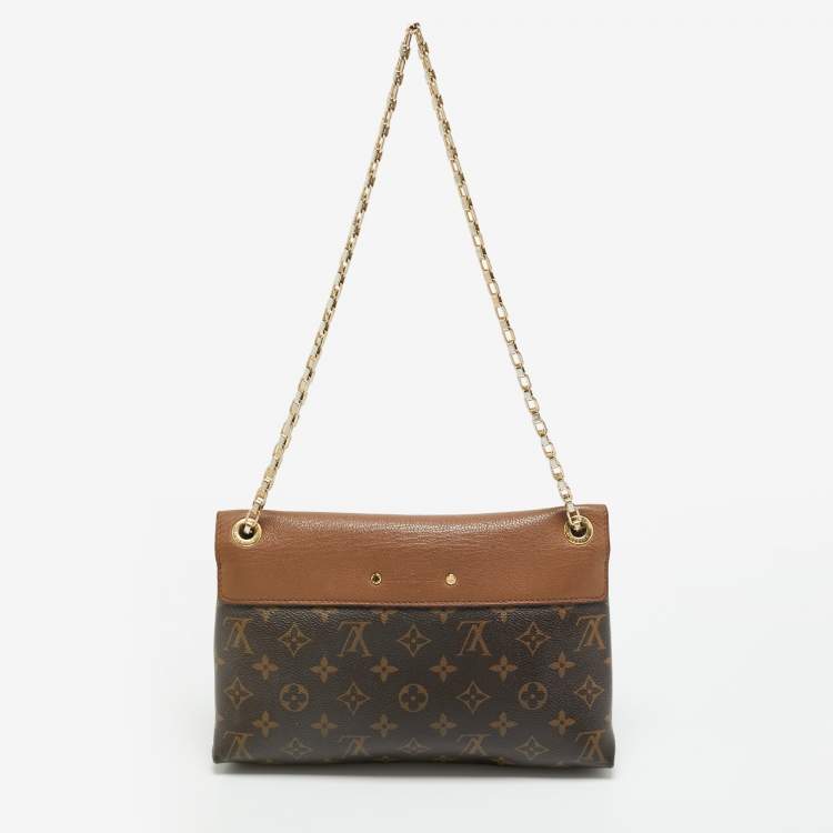 Pre Owned Louis Vuitton Pallas Havane Monogram Canvas and Leather Chain Bag