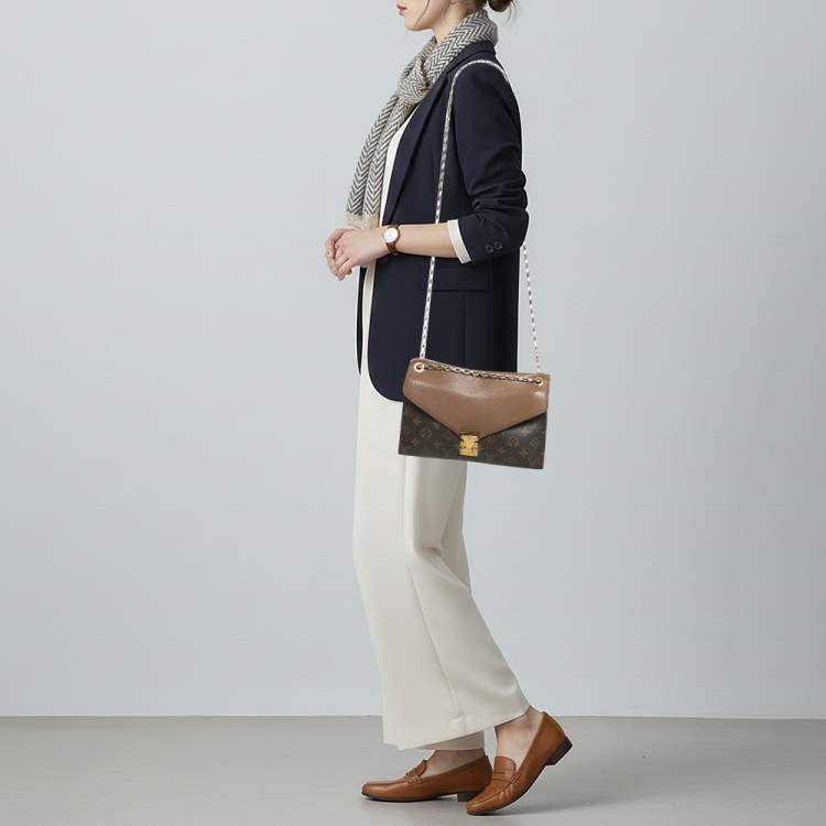 Pre Owned Louis Vuitton Pallas Havane Monogram Canvas and Leather Chain Bag