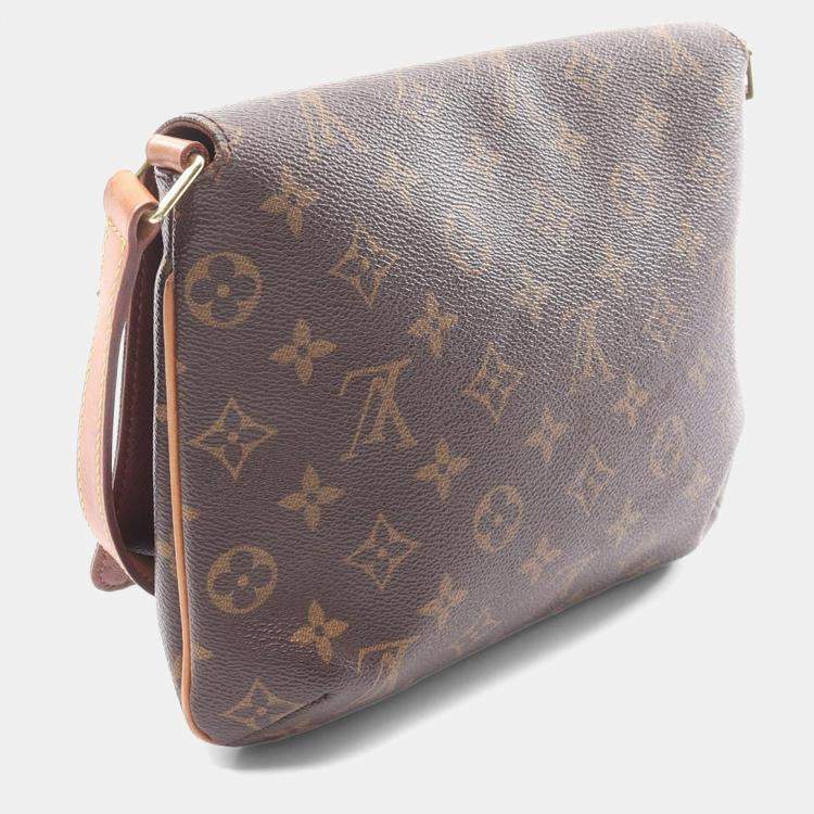 Pre Owned Louis Vuitton Musette Tango Brown Canvas Shoulder Bag