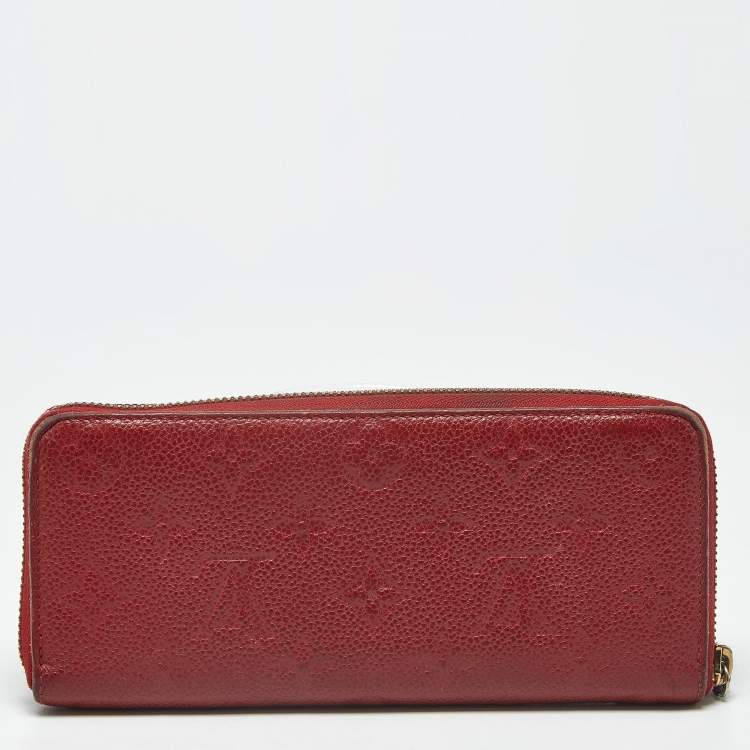 مملوكة مسبقًا Louis Vuitton Clemence Cherry Monogram Empreinte Leather Zip Around Wallet