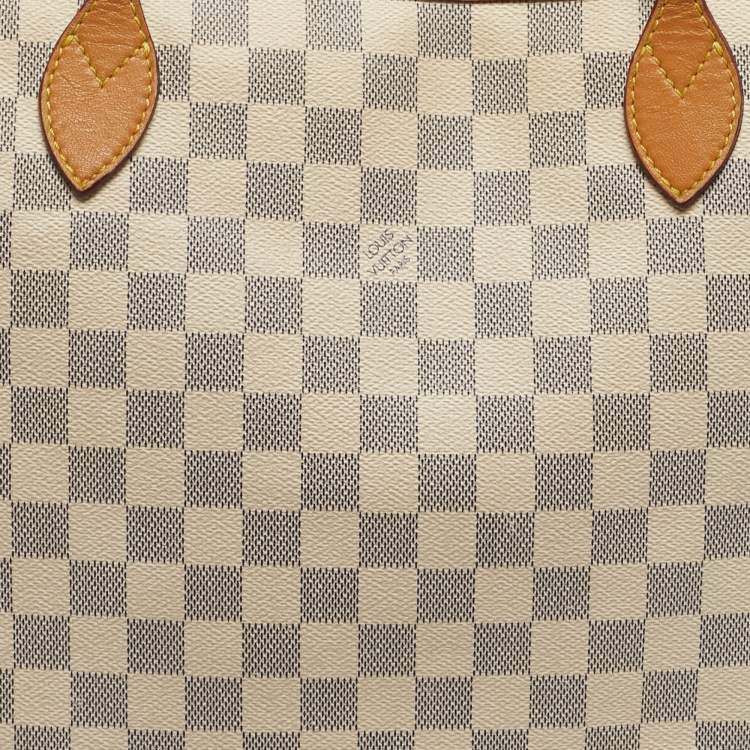 Pre Owned Louis Vuitton Neverfull MM Damier Azur Canvas Bag