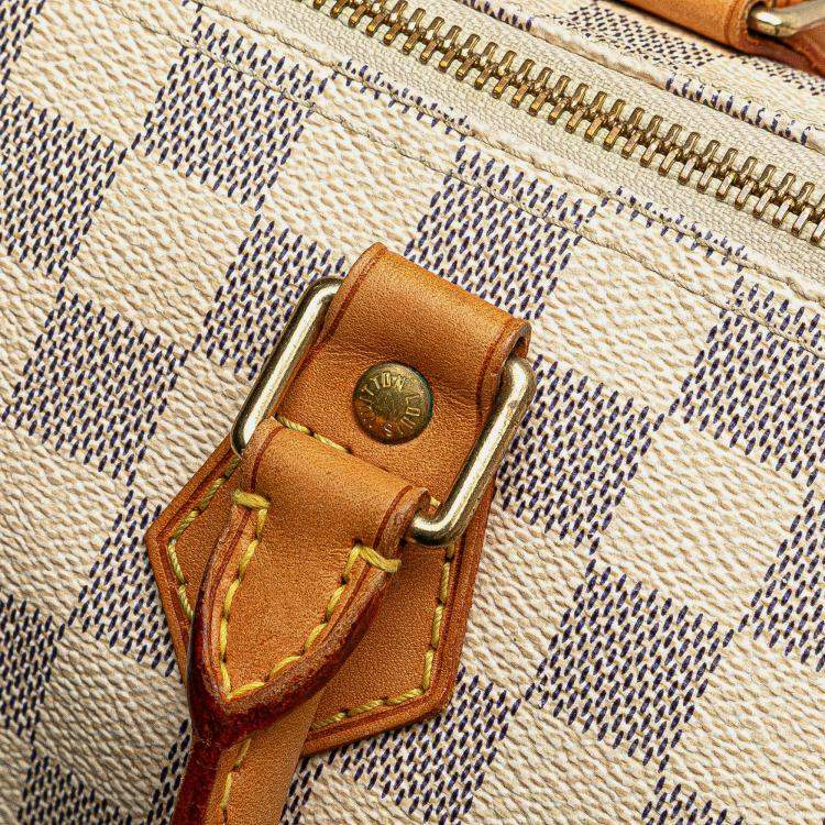 مملوكة مسبقًا Louis Vuitton White Damier Azur Speedy 25