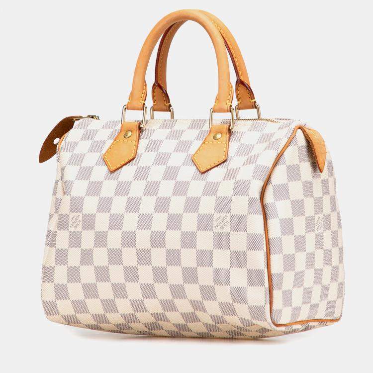 مملوكة مسبقًا Louis Vuitton White Damier Azur Speedy 25