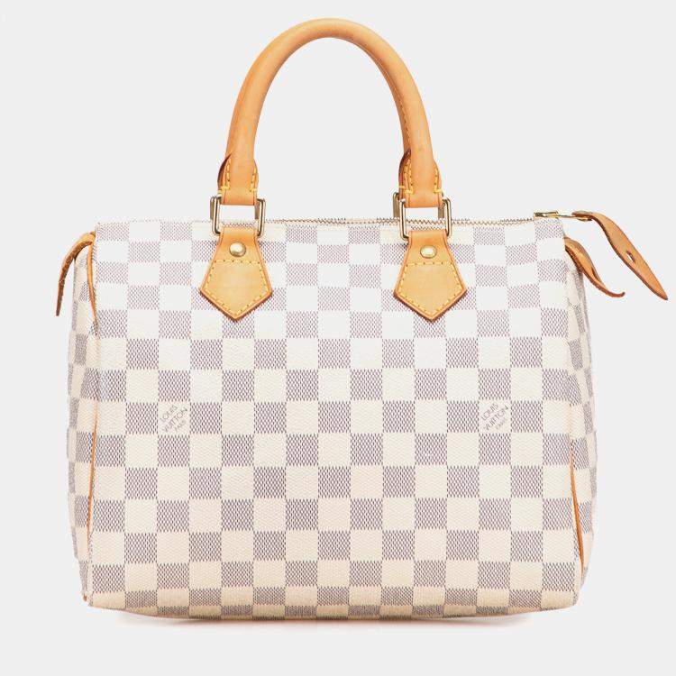 مملوكة مسبقًا Louis Vuitton White Damier Azur Speedy 25