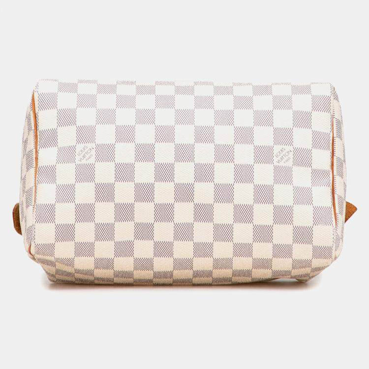 مملوكة مسبقًا Louis Vuitton White Damier Azur Speedy 25