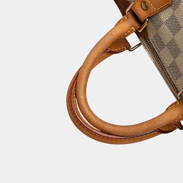 مملوكة مسبقًا Louis Vuitton White Damier Azur Speedy 25