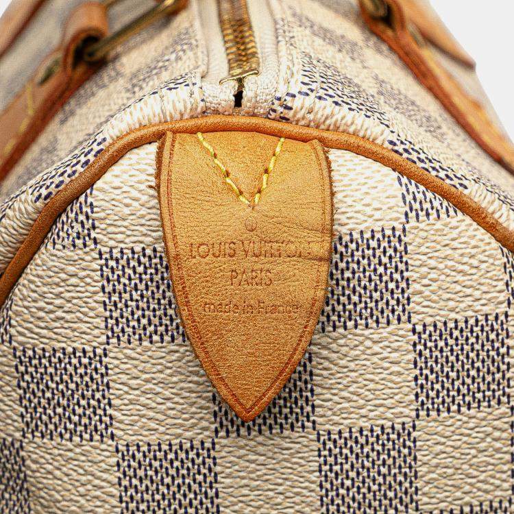 مملوكة مسبقًا Louis Vuitton White Damier Azur Speedy 25