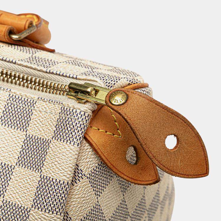 مملوكة مسبقًا Louis Vuitton White Damier Azur Speedy 25