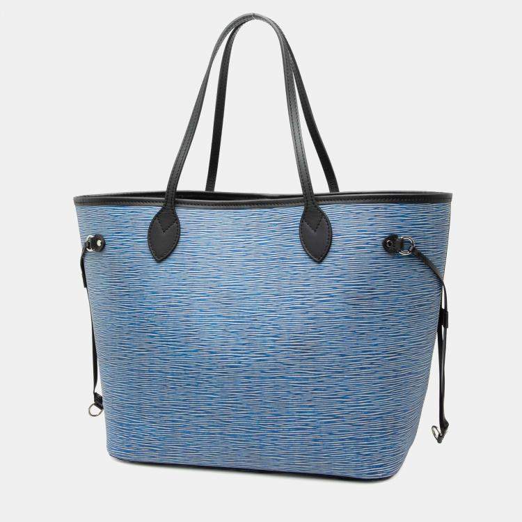 مملوكة مسبقًا Louis Vuitton Black Blue Epi Denim Neverfull MM
