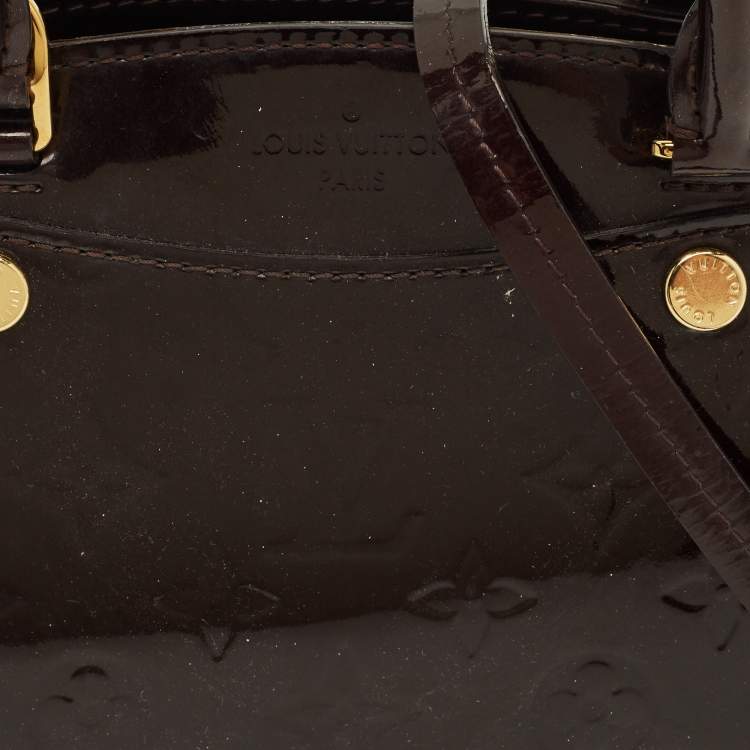 Pre Owned Louis Vuitton Brea NM PM Amarante Monogram Vernis Bag