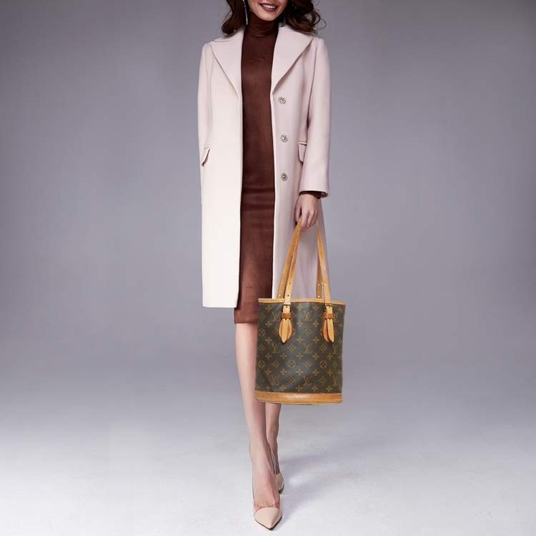 Pre Owned Louis Vuitton Petit Bucket Monogram Canvas Bag