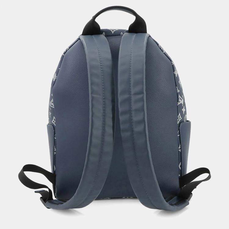 Pre Owned Louis Vuitton Discovery PM Navy Monogram Shadow Leather Backpack