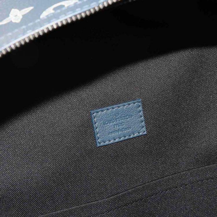 Pre Owned Louis Vuitton Discovery PM Navy Monogram Shadow Leather Backpack