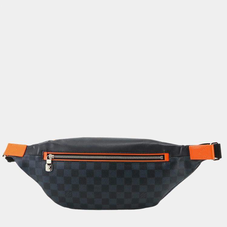 Pre Owned Louis Vuitton Discovery Bumbag Ebene Damier Cobalt Canvas Body Bag