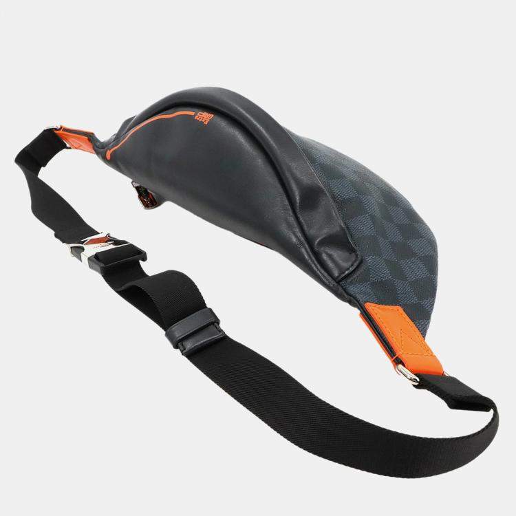 Pre Owned Louis Vuitton Discovery Bumbag Ebene Damier Cobalt Canvas Body Bag