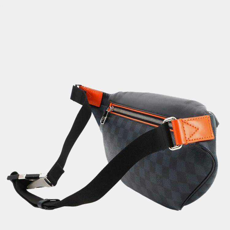 Pre Owned Louis Vuitton Discovery Bumbag Ebene Damier Cobalt Canvas Body Bag