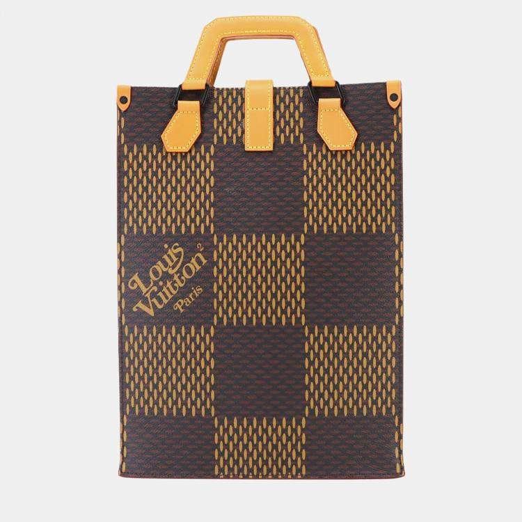 Pre Owned Louis Vuitton Giant Damier Mini Tote Ebene Damier Canvas Shoulder Bag