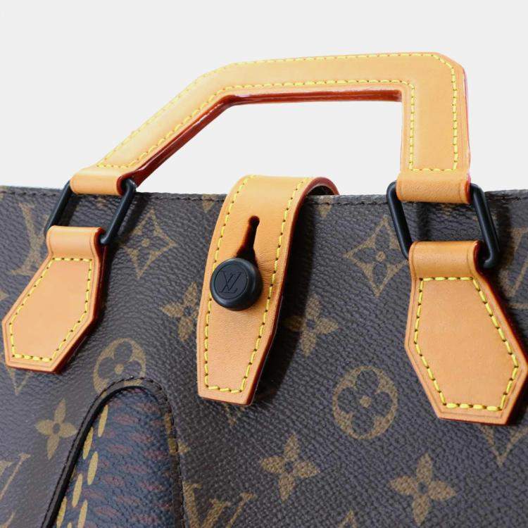 Pre Owned Louis Vuitton Giant Damier Mini Tote Ebene Damier Canvas Shoulder Bag