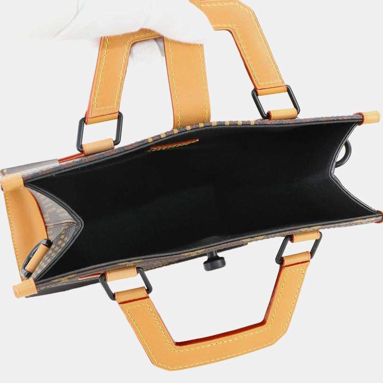 Pre Owned Louis Vuitton Giant Damier Mini Tote Ebene Damier Canvas Shoulder Bag