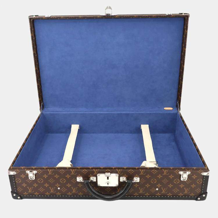 Pre Owned Louis Vuitton Monogram Macassar Bilstein 70 Brown and Black Canvas Trunk