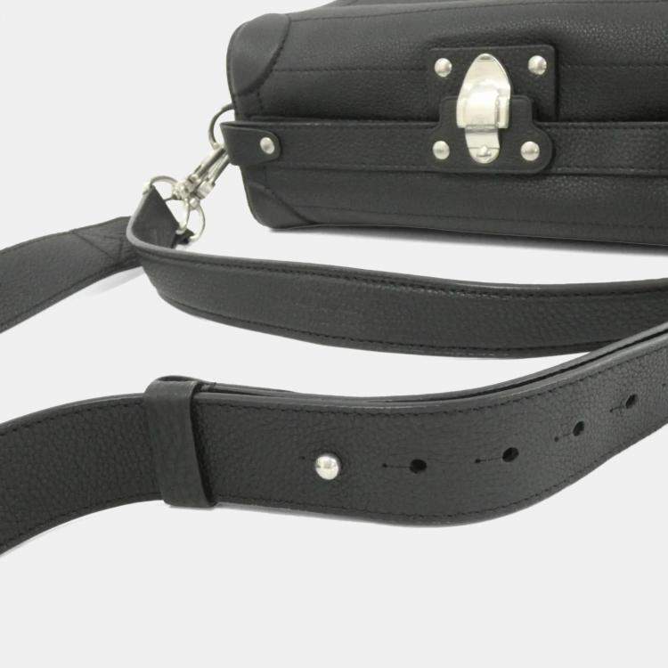 Pre Owned Louis Vuitton Colorado Soul Trunk EW Black Calfskin Leather Shoulder Bag