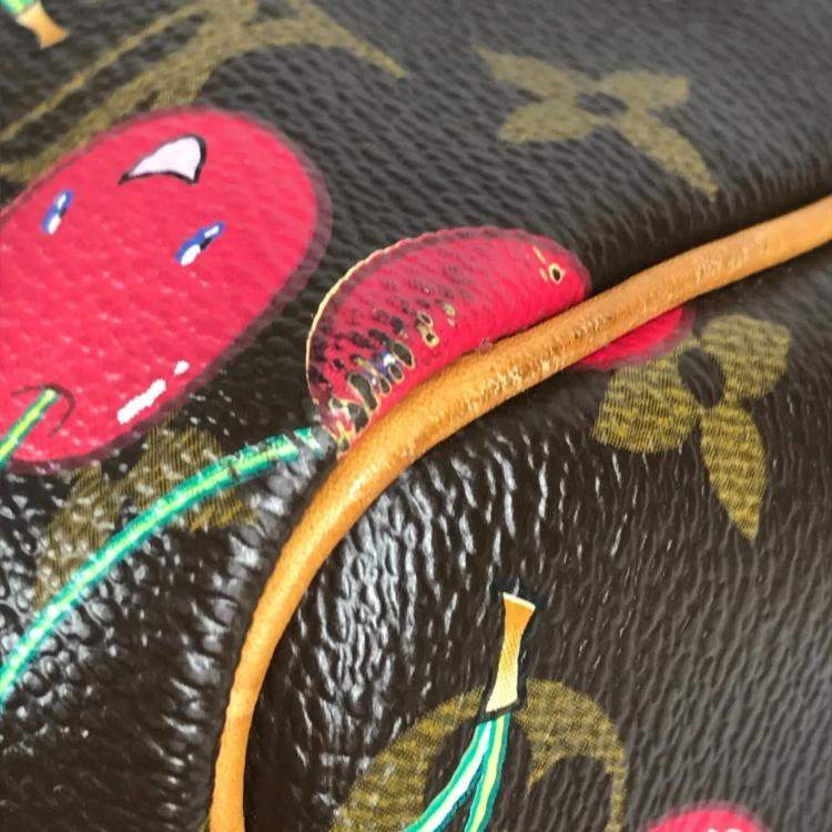 Pre Owned Louis Vuitton Monogram Cherry Keepall 45 By Takashi Murakami A Travel Bag Canvas Brown