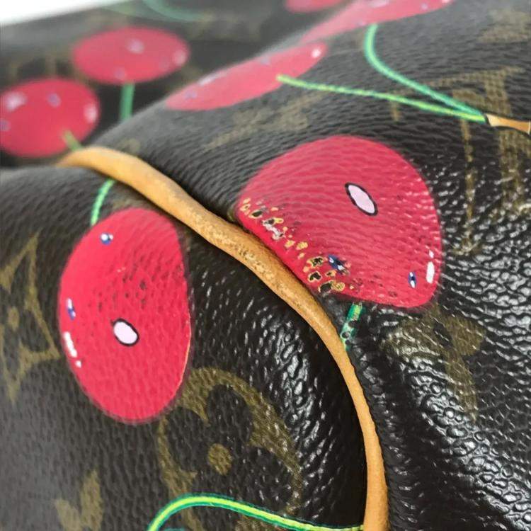 Pre Owned Louis Vuitton Monogram Cherry Keepall 45 By Takashi Murakami A Travel Bag Canvas Brown