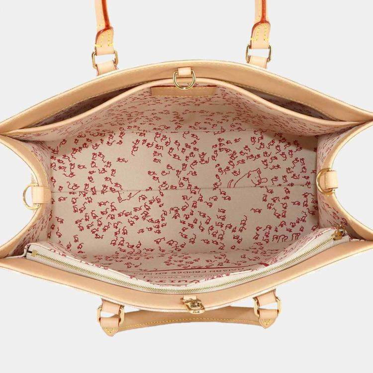 Pre Owned Louis Vuitton On The Go Beige Monogram Canvas Tote Bag