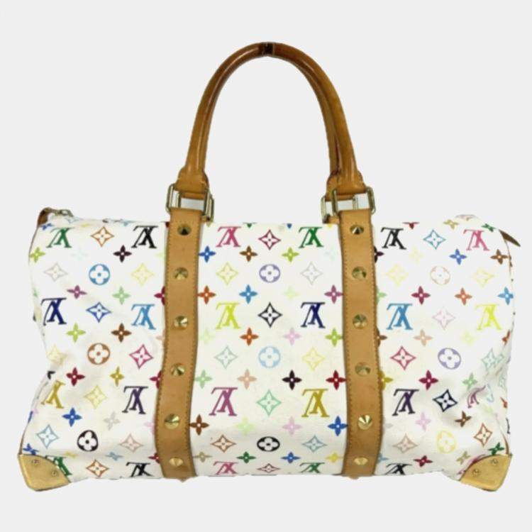مملوكة مسبقًا Louis Vuitton Monogram Multicolore Keepall 45 Handbag Canvas And Available In Blanc White