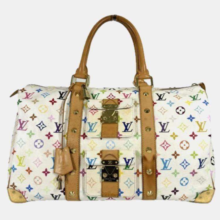 مملوكة مسبقًا Louis Vuitton Monogram Multicolore Keepall 45 Handbag Canvas And Available In Blanc White