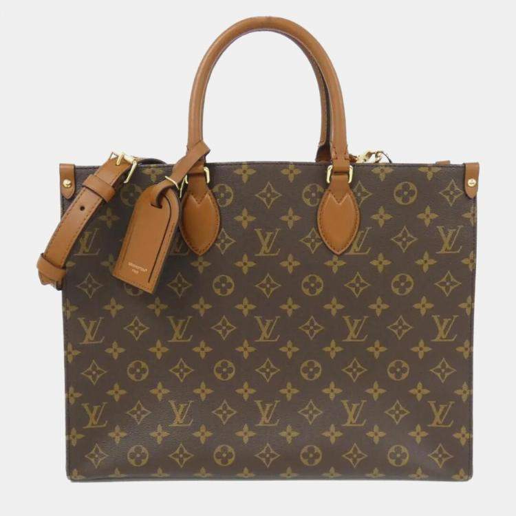 Pre Owned Louis Vuitton OnTheGo Brown Monogram Canvas Tote Bag