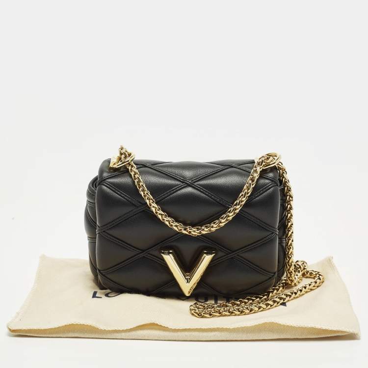 Pre Owned Louis Vuitton Go-14 Pico Black Malletage Leather Crossbody Bag