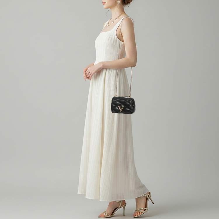 Pre Owned Louis Vuitton Go-14 Pico Black Malletage Leather Crossbody Bag