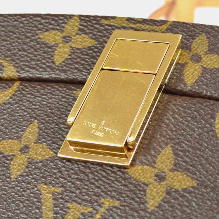 Pre Owned Louis Vuitton Twisted Box Brown Monogram Canvas Top Handle Bag