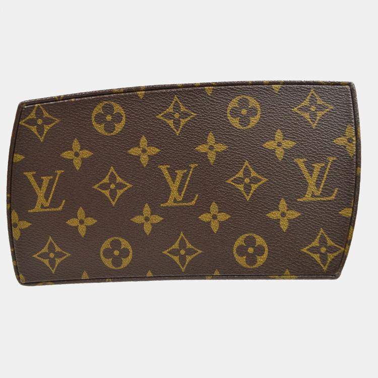 Pre Owned Louis Vuitton Twisted Box Brown Monogram Canvas Top Handle Bag