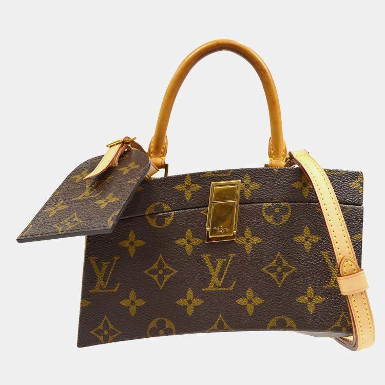 Pre Owned Louis Vuitton Twisted Box Brown Monogram Canvas Top Handle Bag