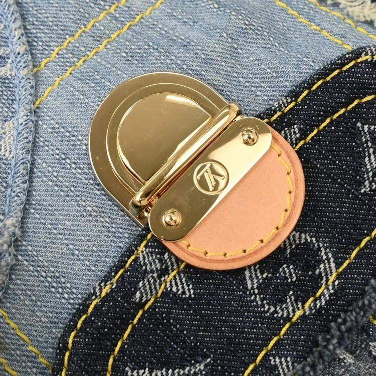 Pre Owned Louis Vuitton Monogram Denim Patchwork Postie 2way Handbag