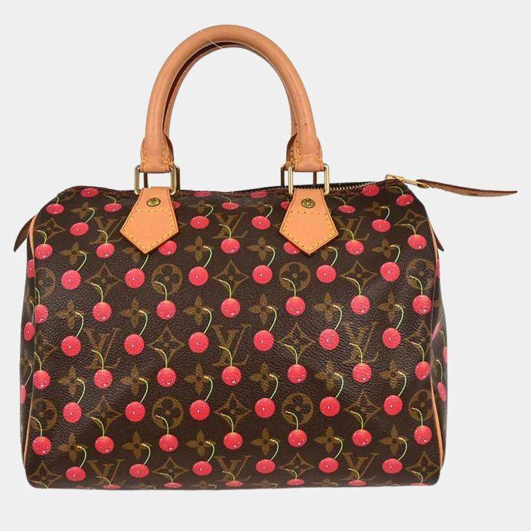 Pre Owned Louis Vuitton Monogram Cherry Speedy 25 Handbag