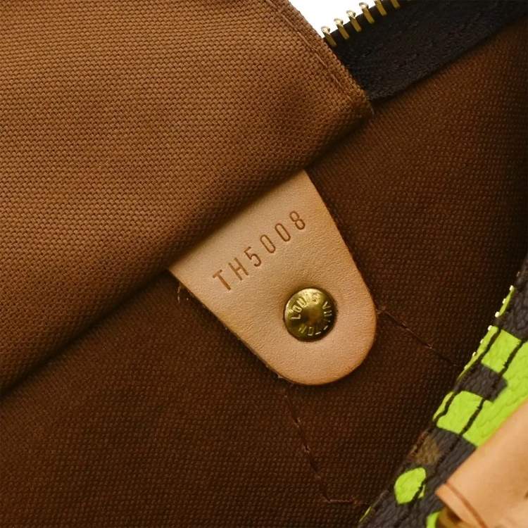 Pre Owned Louis Vuitton Speedy 30 Green Monogram Graffiti Canvas Top Handle Bag