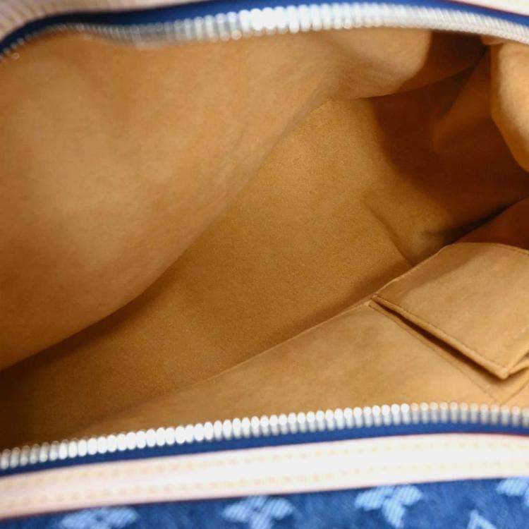 Pre Owned Louis Vuitton Cabas Raye GM Blue Monogram Denim Tote Bag