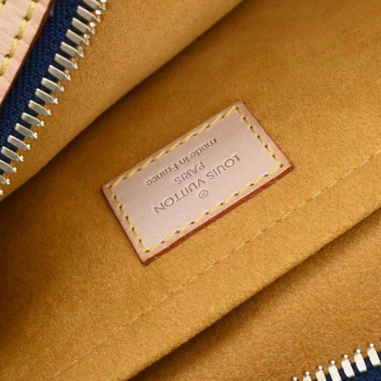 Pre Owned Louis Vuitton Cabas Raye GM Blue Monogram Denim Tote Bag