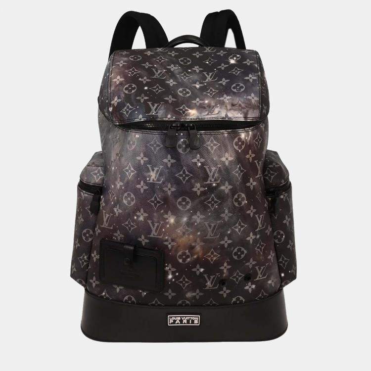 Pre Owned Louis Vuitton Monogram Galaxy Alpha Black Coated Canvas Backpack
