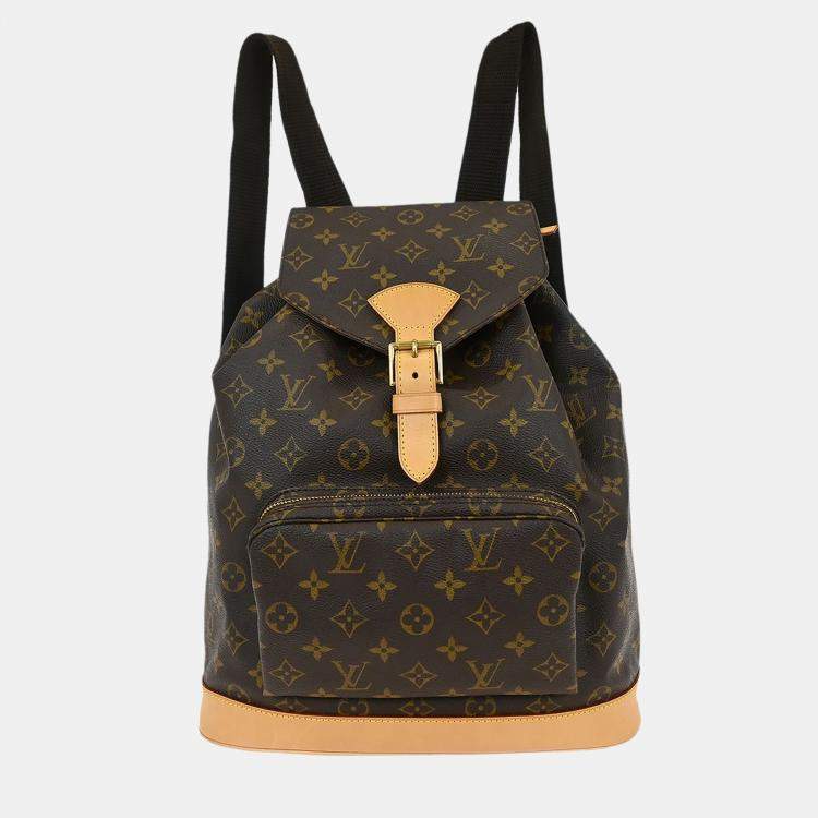Pre Owned Louis Vuitton Monogram Montsouris GM Brown Canvas Backpack
