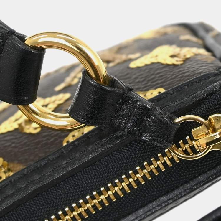 Pre Owned Louis Vuitton Pochette Accessoires Mini Eclipse Monogram Eclipse Canvas Wristlet