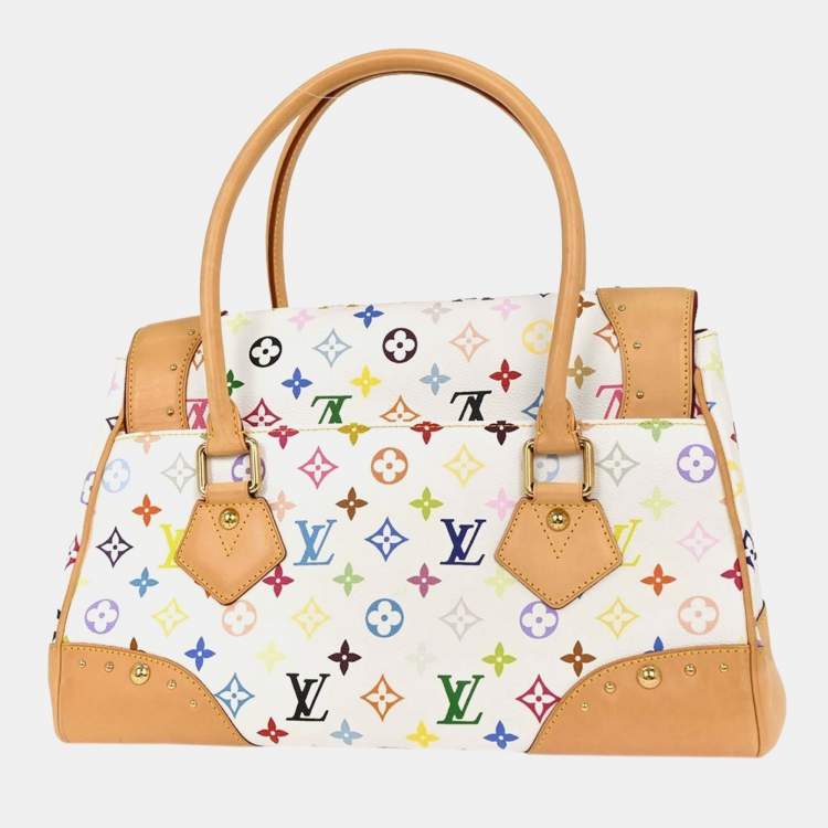 مملوكة مسبقًا Louis Vuitton White Multicolor Beverly Gm Handbag