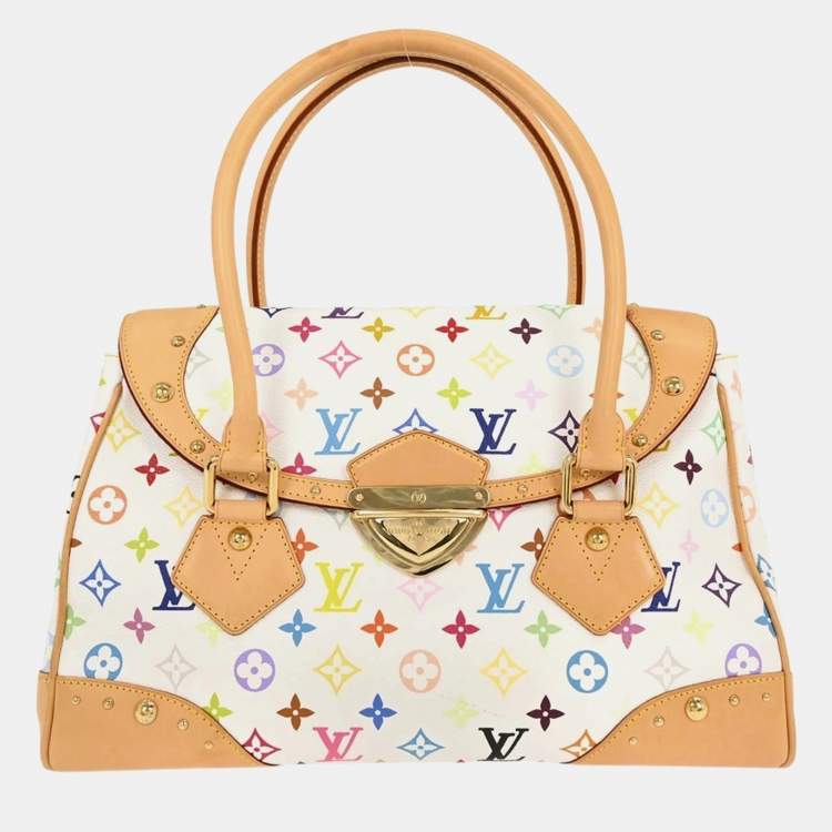 مملوكة مسبقًا Louis Vuitton White Multicolor Beverly Gm Handbag