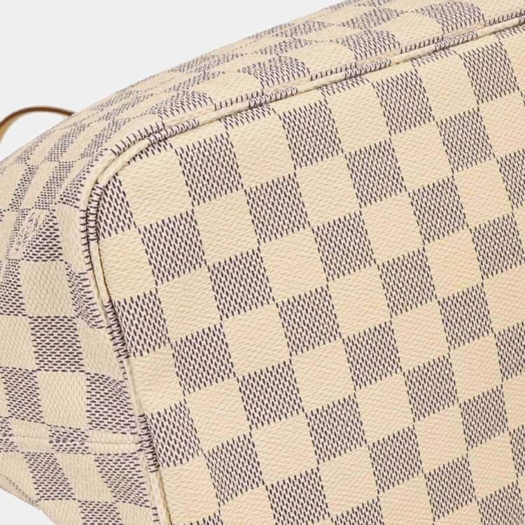 Pre Owned Louis Vuitton Damier Azur Neverfull MM Tote Bag