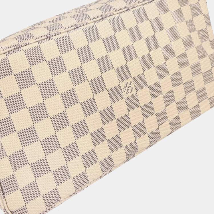Pre Owned Louis Vuitton Damier Azur Neverfull MM Tote Bag